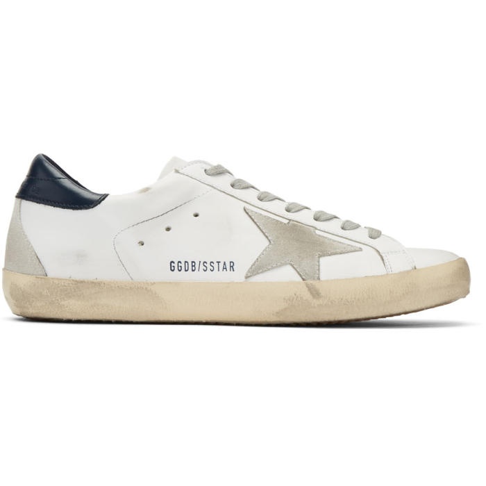 Photo: Golden Goose White and Blue Superstar Sneakers 