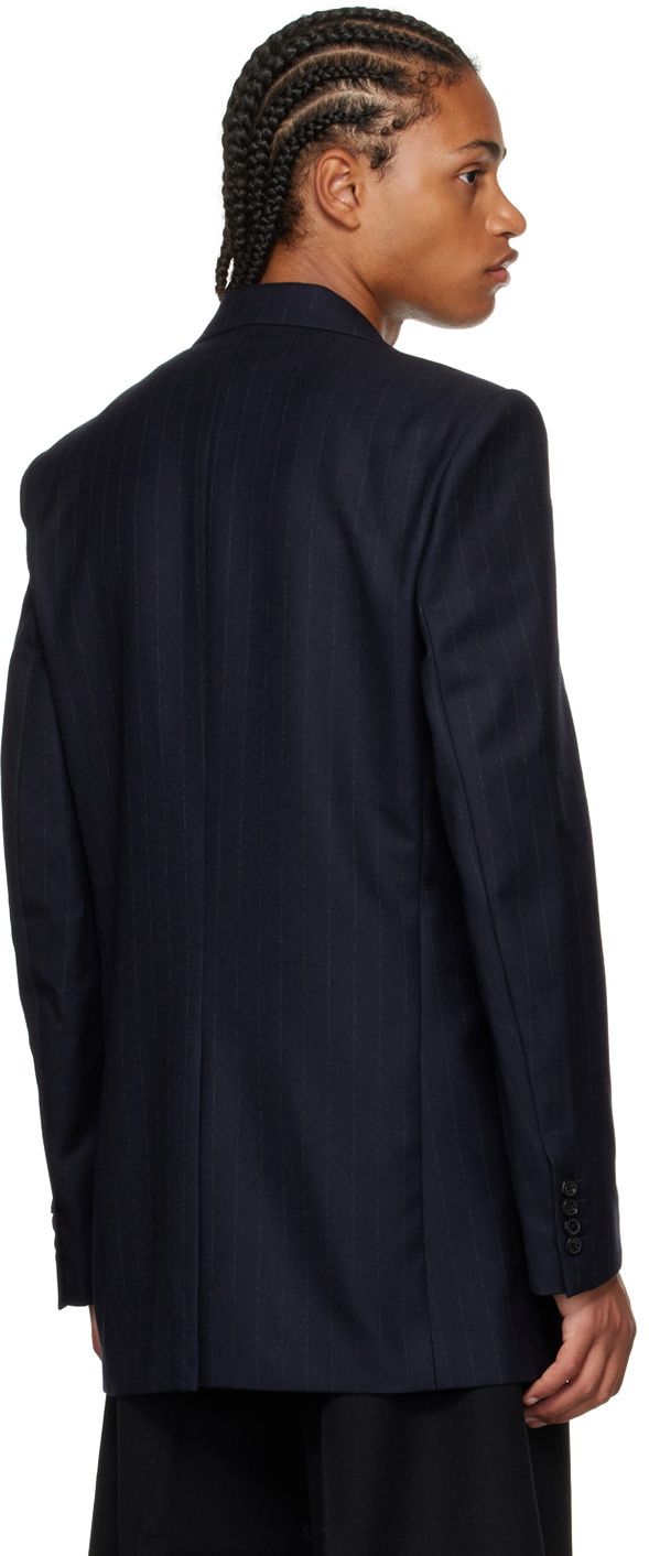 Dries Van Noten Navy Peaked Blazer