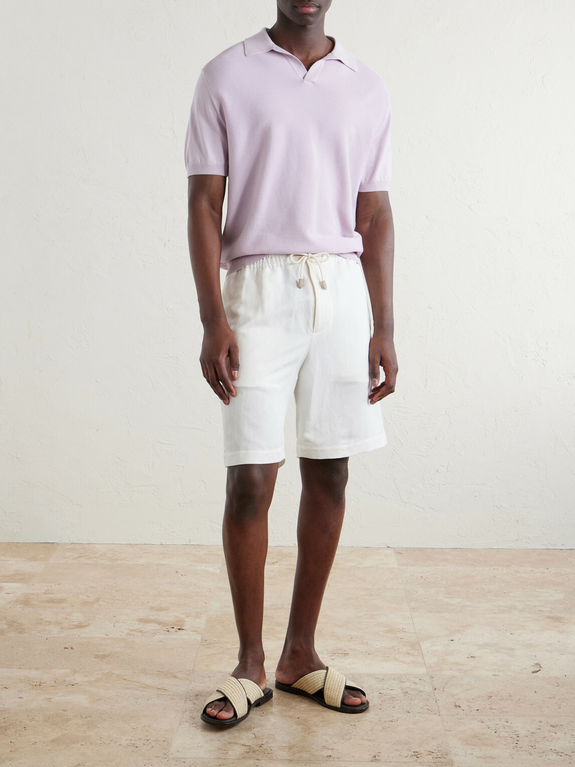 Canali - Cotton and Silk-Blend Polo Shirt - Purple