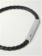 Bottega Veneta - Braided Leather and Sterling Silver Bracelet - Black