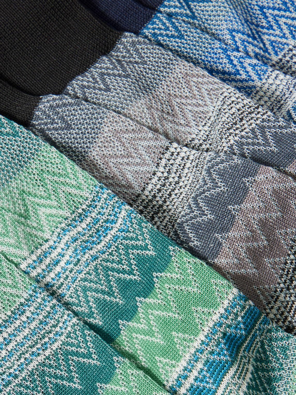 Missoni - Three-Pack Striped Crochet-Knit Cotton Socks - Blue