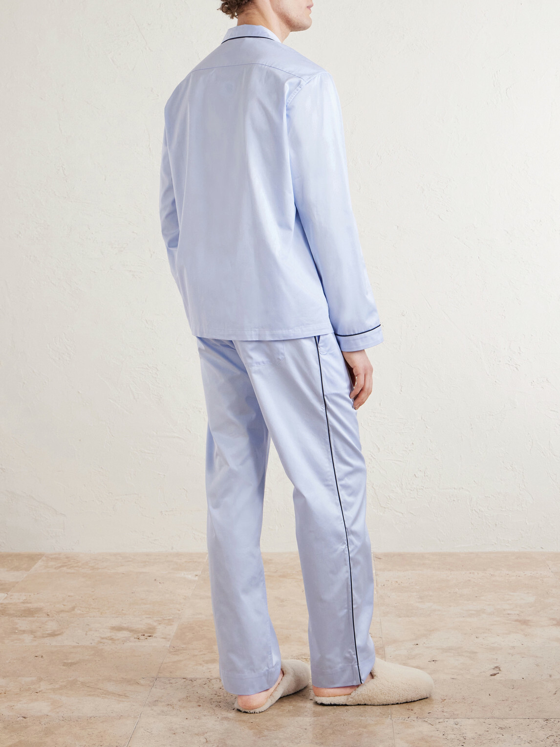 TEKLA - Bellhop Cotton-Satin Pyjama Set - Blue