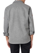 MC2 Saint Barth Man Wooly Grey Overshirt With Pockets And Patches