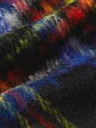 Acne Studios - Logo-Appliquéd Fringed Checked Wool-Blend Scarf