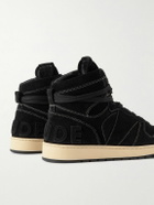 Rhude - Rhecess Logo-Appliquéd Suede High-Top Sneakers - Black