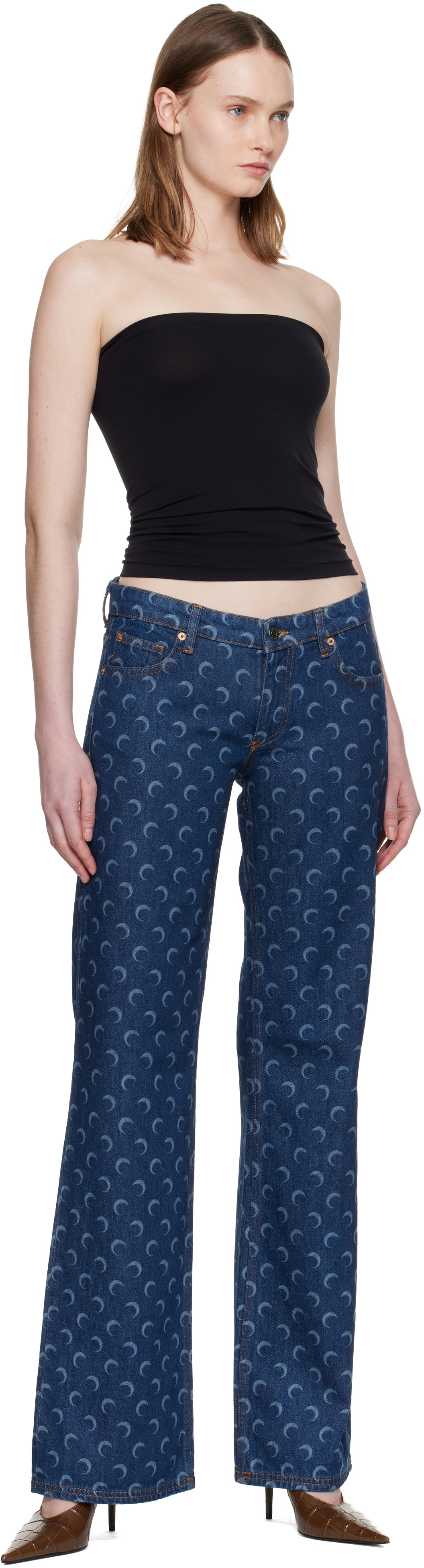 Marine Serre Blue Flare Jeans