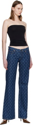 Marine Serre Blue Flare Jeans