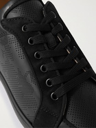 CHRISTIAN LOUBOUTIN - Rantulow Grosgrain-Trimmed Perforated Leather Sneakers - Black