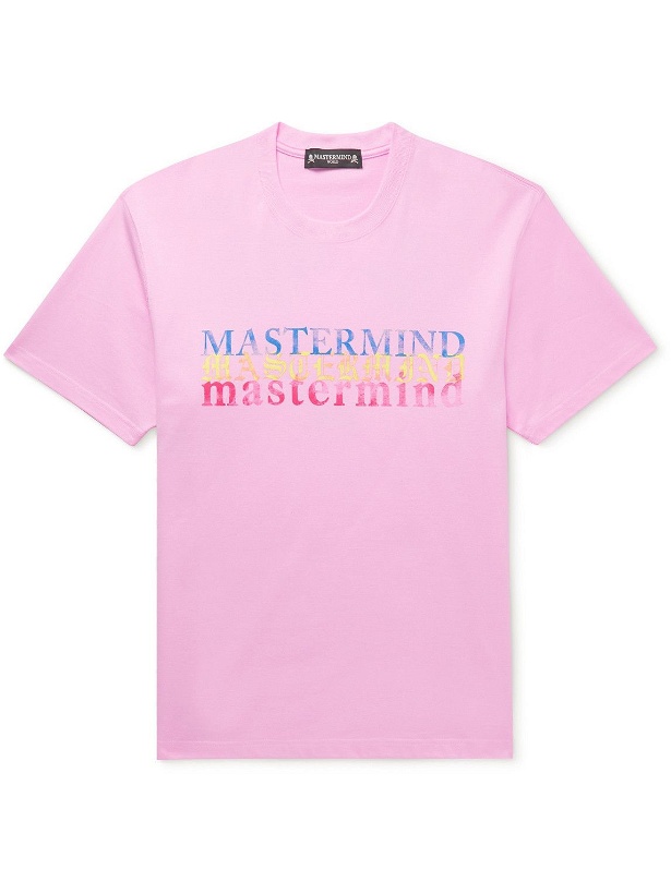 Photo: Mastermind World - Logo-Print Cotton-Jersey T-Shirt - Pink