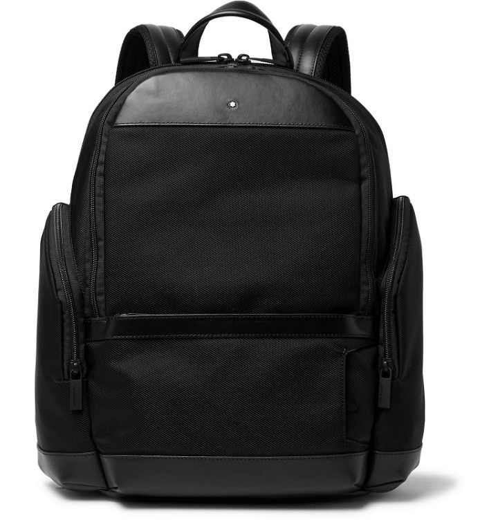 Photo: Montblanc - Nightflight Leather-Trimmed Canvas Backpack - Black