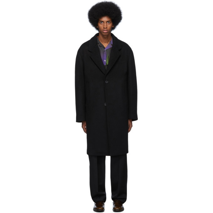 Photo: Lemaire Black Felted Wool Chesterfield Coat