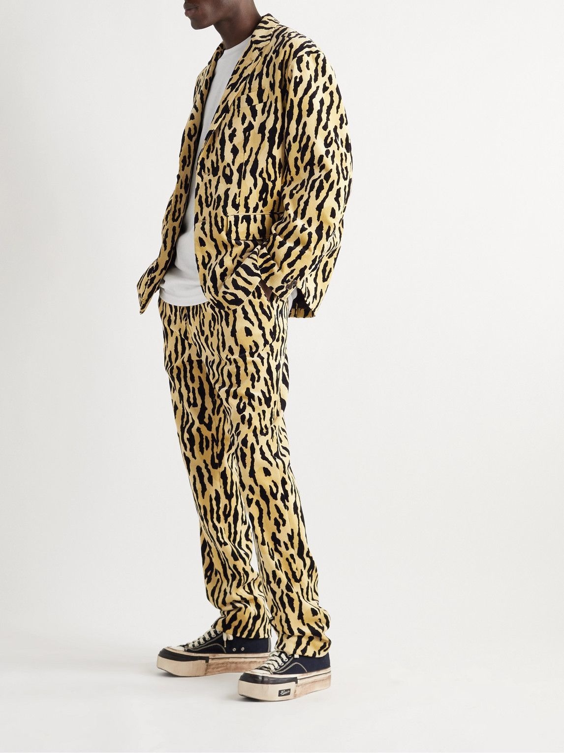 Wacko Maria - Unstructured Leopard-Print Cotton-Corduroy Suit Jacket ...