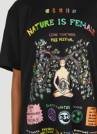 Nature Is Female Print T-Shirt in Black