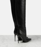 Dolce&Gabbana - Over-the-knee leather boots with garter belt