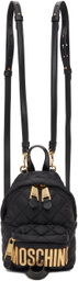 Moschino Black Mini Quilted Backpack