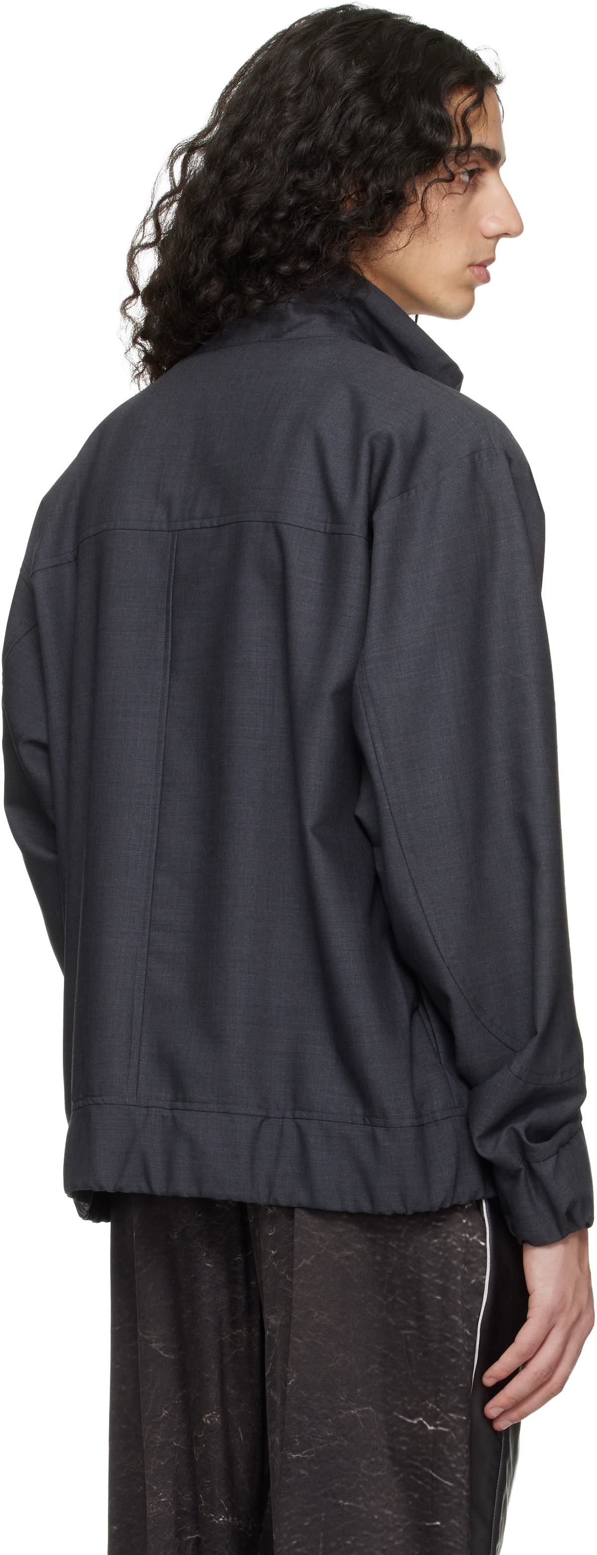 Serapis Gray Wool Track Jacket