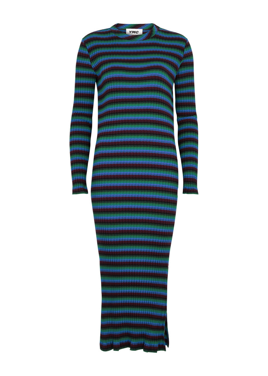knee length dresses for ladies Beige and Black Striped Jersey Dress by Molly Bracken – Modern Millie