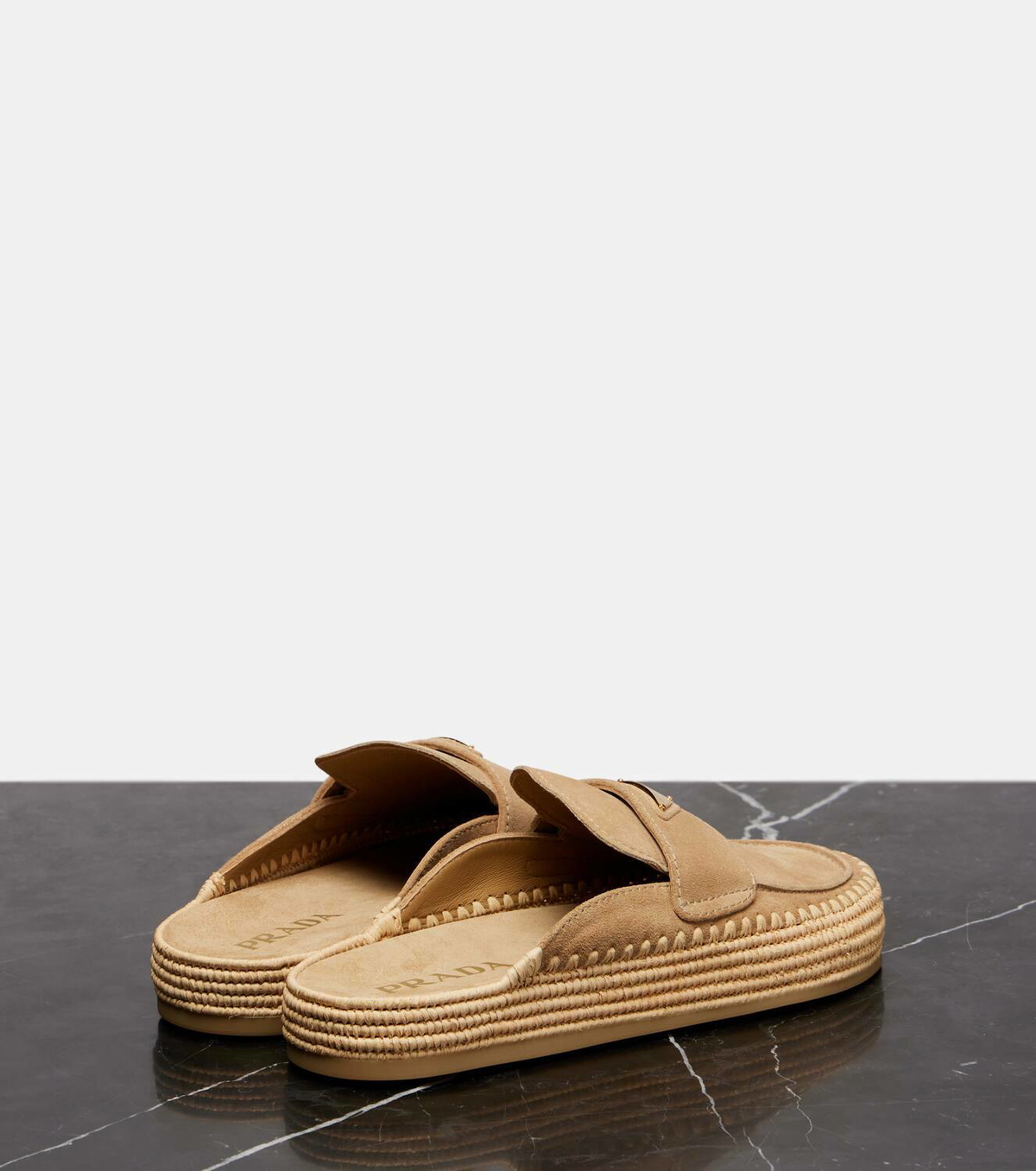 Prada Suede espadrille mules