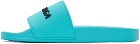 Balenciaga Blue Logo Pool Slides
