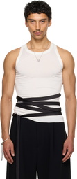 AARON ESH SSENSE Exclusive White Satin Tie Jersey Tank Top