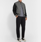 Golden Bear - The Albany Wool-Blend and Leather Bomber Jacket - Gray