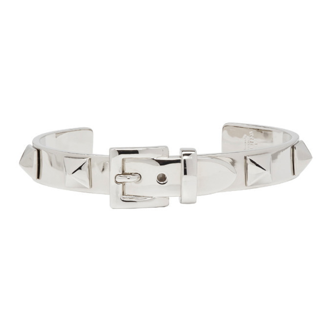 Photo: Valentino Silver Valentino Garavani Buckle Studs Cuff Bracelet