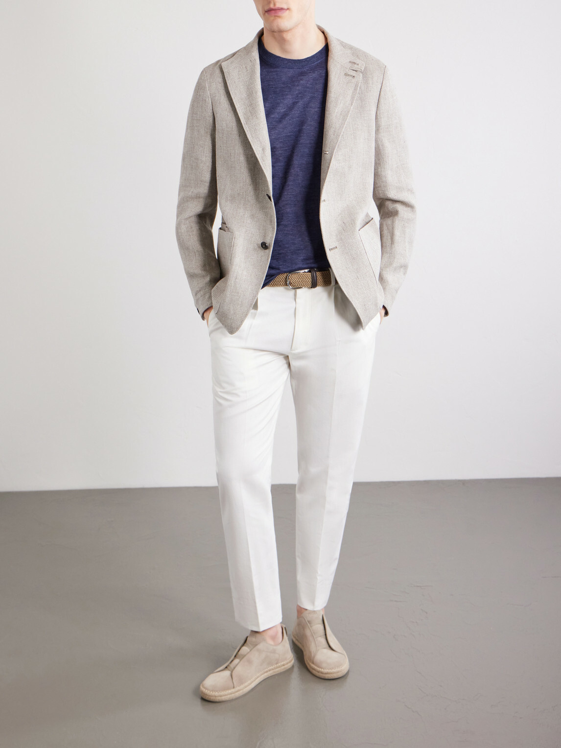Zegna - Oasi Knitted Linen T-Shirt - Blue