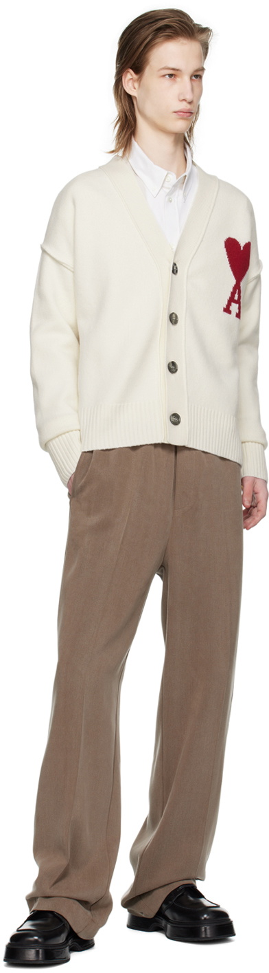 AMI Paris Off-White Ami de Cœur Cardigan AMI