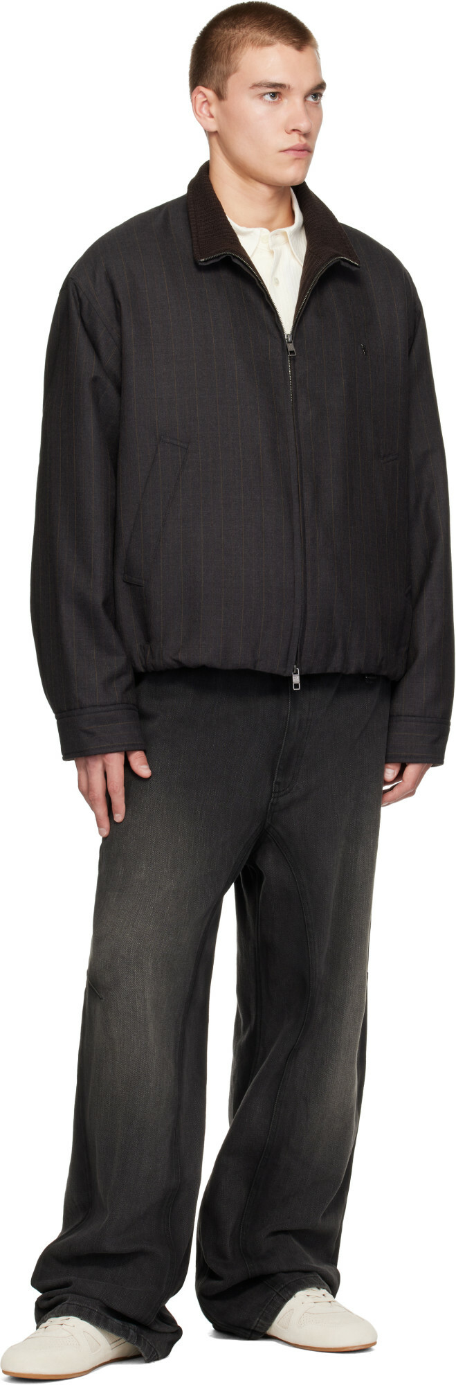 WOOYOUNGMI Gray Striped Jacket
