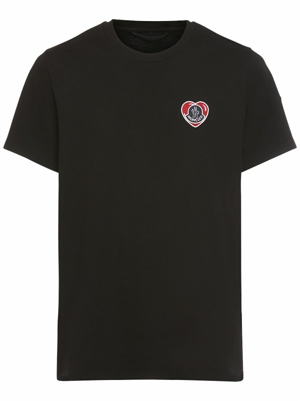 Photo: MONCLER - Logo Patch Cotton Jersey T-shirt