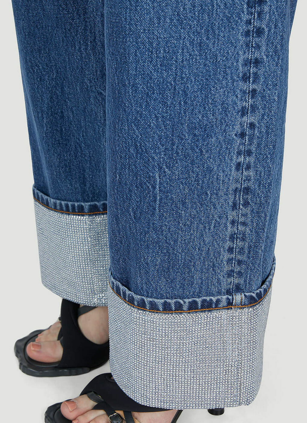 Alexander Wang - Crystal Cuff Jeans in Blue Alexander Wang