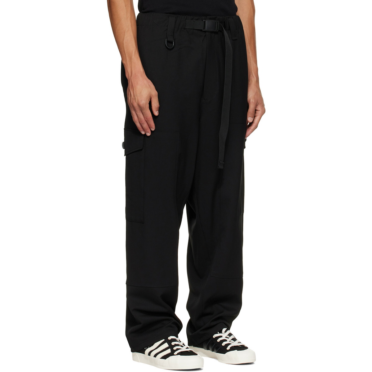 Y-3 Black Wool Utility Cargo Pants