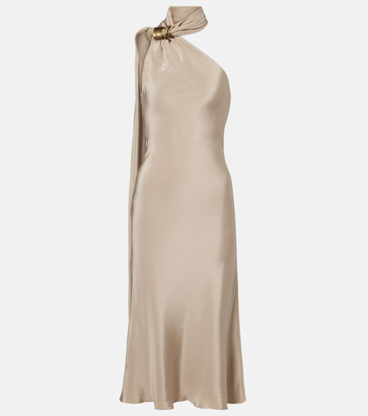 Max Mara Elegante one-shoulder silk crêpe maxi dress