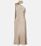 Max Mara Elegante one-shoulder silk crêpe maxi dress