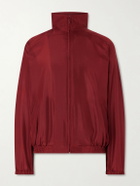 SAINT LAURENT - Silk-Habotai Blouson Jacket - Red