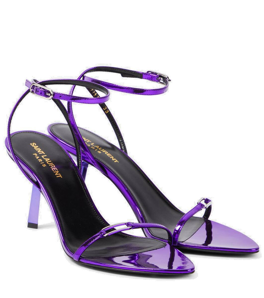 サンダル・ミュール SAINT LAURENT Saint Laurent Sandals Women Satin Violet/Plum Saint Laurent 75mm Kitty Sandals | Purple | FARFETCH