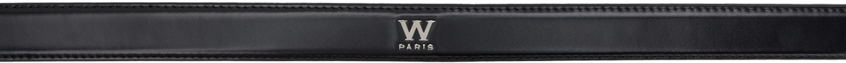 WOOYOUNGMI Black Logo Leather Belt