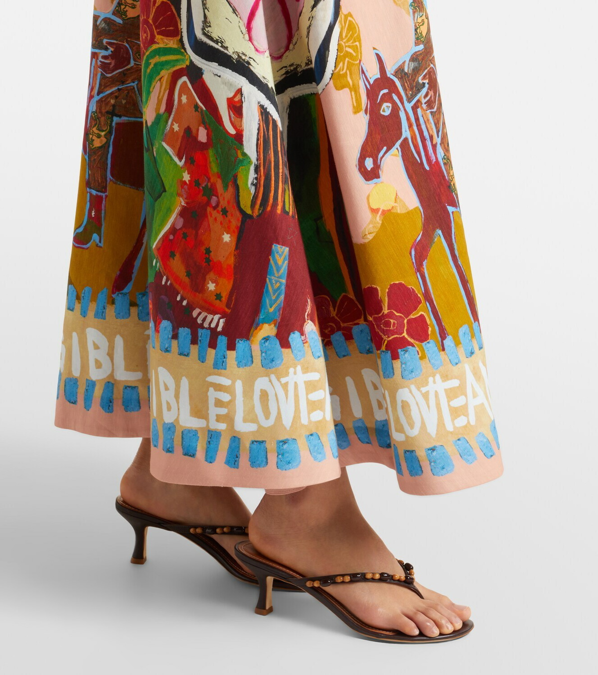 Alémais Mlak printed linen-blend midi dress