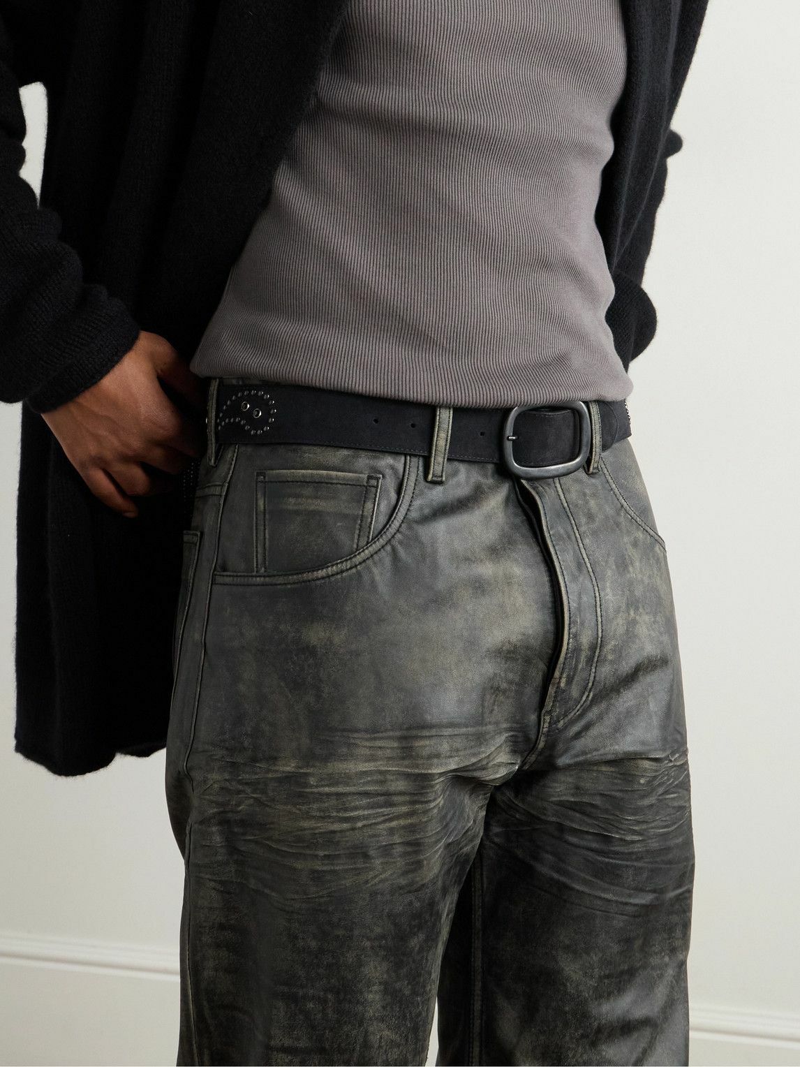 【BLACK】Paisley hook belt THE KENFORD FINESHOES Official Online Store EMBOSSED LEATHER BELT