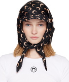 Marine Serre Black & Pink Moon Silk Veiled Cap