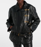 Isabel Marant Caitlyn belted leather jacket
