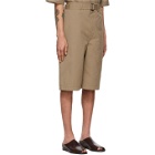 Lemaire Tan Belted Shorts