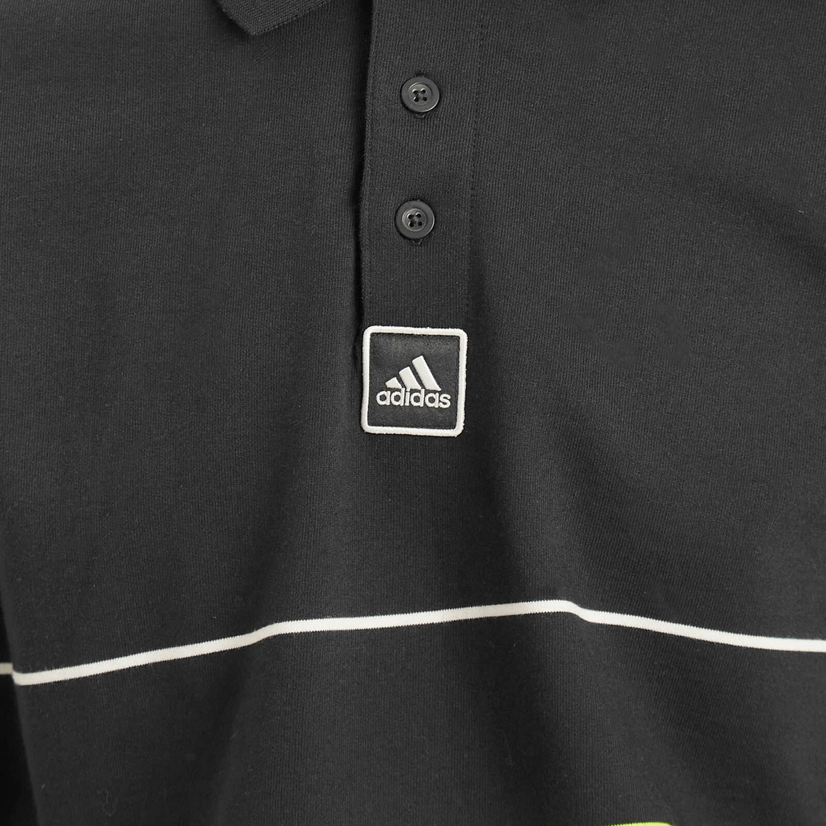 ◆adidas◆ Striped Polo Shirt Black JD5391 Adidas Men's Striped Polo in Black adidas