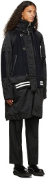 Sacai Black & Navy Nylon Coat