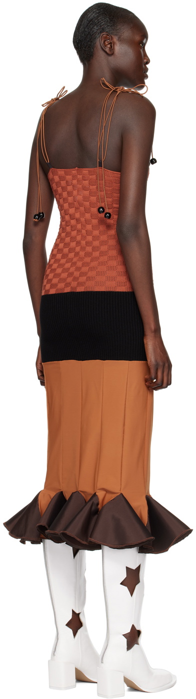 ANDREJ GRONAU SSENSE Exclusive Brown Midi Dress