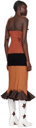 ANDREJ GRONAU SSENSE Exclusive Brown Midi Dress