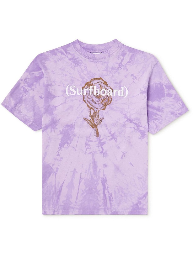 Photo: Stockholm Surfboard Club - Logo-Print Tie-Dyed Organic Cotton-Jersey T-Shirt - Purple