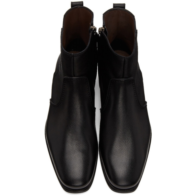 Salvatore Ferragamo Black Spider Chelsea Boots Salvatore
