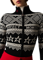 Perfect Moment Intarsia-knit Merino Wool Bodysuit Black And White