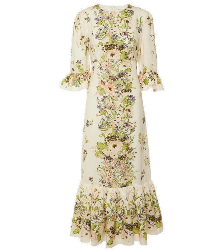 Photo: Zimmermann Halliday floral ruffled linen maxi dress